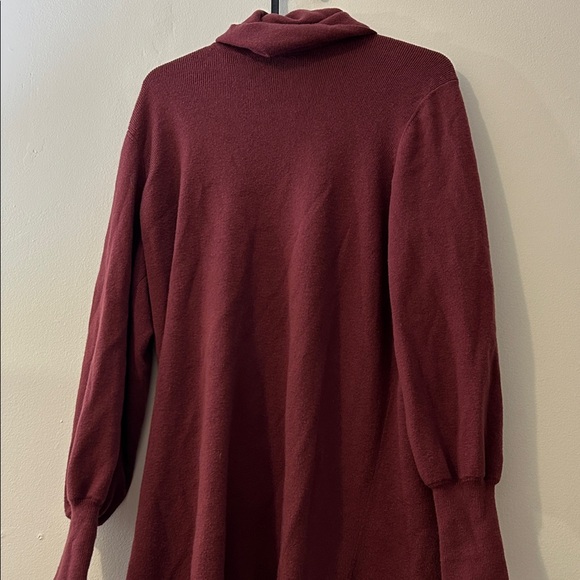 Aritzia Wilfred Plum Long Sleeve Merino Wool Blend Turtleneck Sweater Dress - Picture 5 of 8